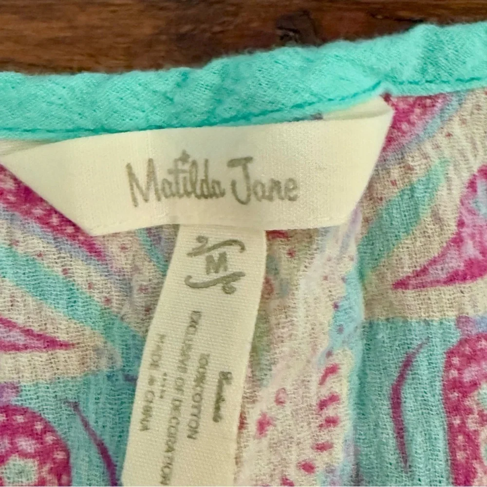 Matilda Jane Capeside Fringe Swim Cover Up Size Small V Neck Poncho Beach Pool - Picture 2 of 3